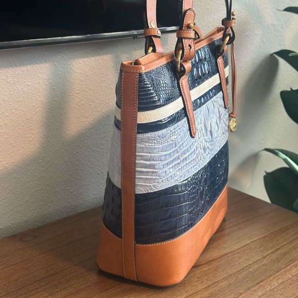 NEW - Brahmin Multi-Color Croc-Embossed Should Bag - See Video! - Picture 13 of 16